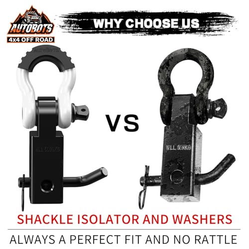 AUTOBOTS Tow Hitch Receiver 2" Shackle Hitch Receiver White - color: WHITE-BLACK
