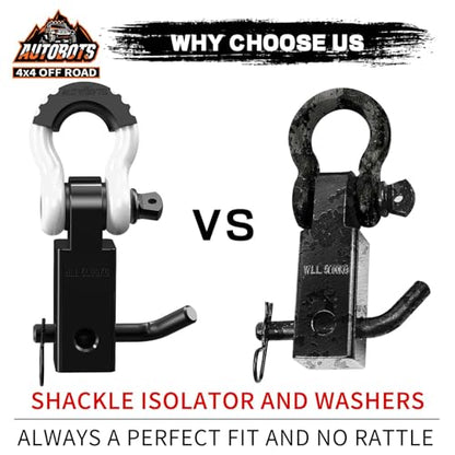 AUTOBOTS Tow Hitch Receiver 2" Shackle Hitch Receiver White - color: WHITE-BLACK