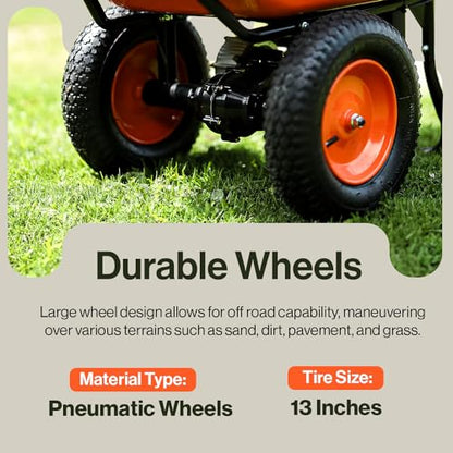 SuperHandy Electric Wheelbarrow Utility Cart, 24V, 330 lb, Power Wagon