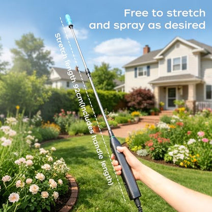 2 Gallon Electric Sprayer – Garden Sprayer for Weeds, Lawn Care & Pesticides – 23.62” Retractable Wand, 6 Nozzles & Easy Carry Handle – Durable & Lightweight, Blue - color: Blue