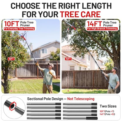 Suchtale Pole Saw for Tree Trimming, 2-in-1 Manual Tree Pruner with Saw - size: 14FT