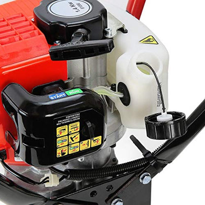 XtremepowerUS V-Type Earth Auger Post Hole Digger Fence Tree Borer 55cc 2-Stroke Gas Powered with (2) Drill Bits (4" & 10" Bits) Set