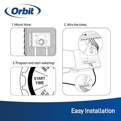 Orbit 6 Station Indoor or Outdoor Irrigation Controller, Tri-Lingual