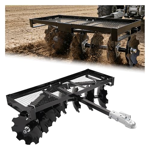 ALMULOO 4 FT Tow-Behind Notched Disc Harrow Plow Attachment for Use