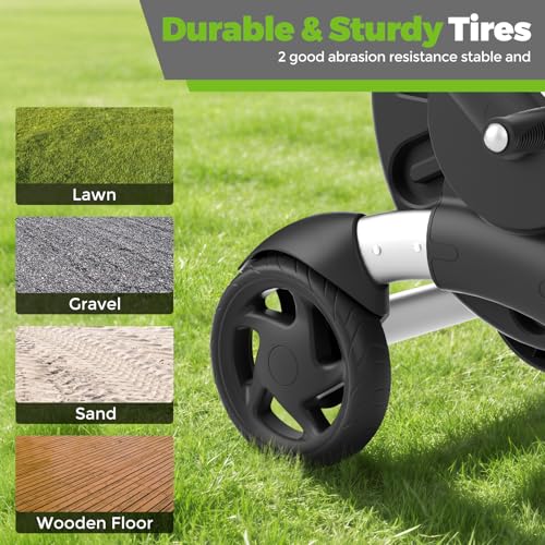 Upgrade Hose Reel Cart, Holds 200 Feet of 5/8" Hose, Hose Reel Cart With Effort-saving Hand Crank,2 Wheels,Heavy Duty Freestanding Water Hose Reels for Outside Garden Lawn Yard Outdoor - color: Gray