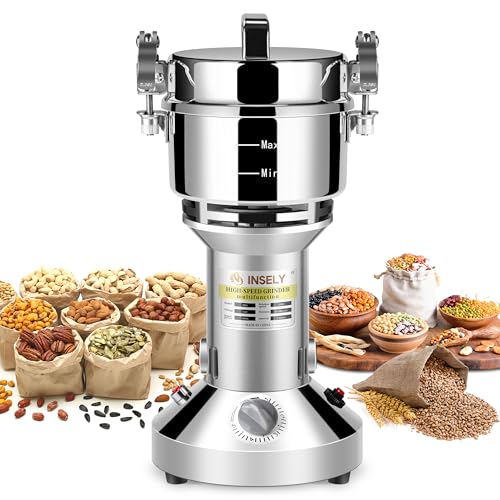 Grain Mill Grinder 300g High Speed Food Grain Mill Stainless Steel Seeds Flour Nut Wheat Corn Spices & Seasonings Dry Grinder Electric Machine Grinder for Kitchen - size: 300g