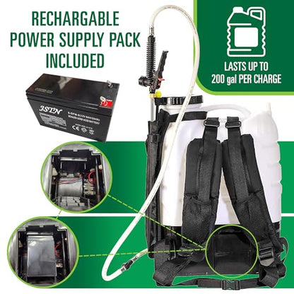 M4 Battery Powered Backpack Sprayer with Rechargeable Power Supply - size: M4 + 15 ft Extension Hose