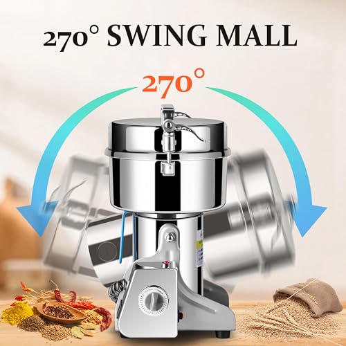 Grain Mill 750g, flour mill grinder for home, Electric Stainless Steel Grain Grinder for Wheat, Spices, coffee,Corn and Other Dry Food Grinders for Kitchen - size: 750.g