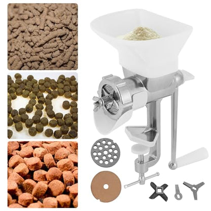 Pellet Machine Animal Feed, Manual Feed Food Maker Birds Fishing Bait Granulator Pelleter, Pet Pellet Food Making Machine for Making Cat Dog Bird Fish Feed, 1.5/2.5/3mm Molds (2.5mm) - size: 2.5mm
