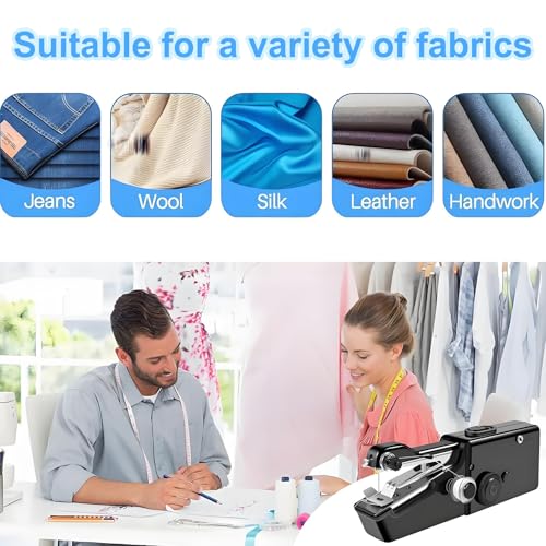 Handheld Sewing Machine,Mini Electric Hand-held Cordless Portable Sewing Machine for Beginners,Easy to Use and Fast Stitch Suitable for DIY,Clothes