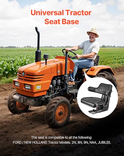 VEVOR Universal Forklift Seat Wrap Around, Tractor Suspension Seat Black