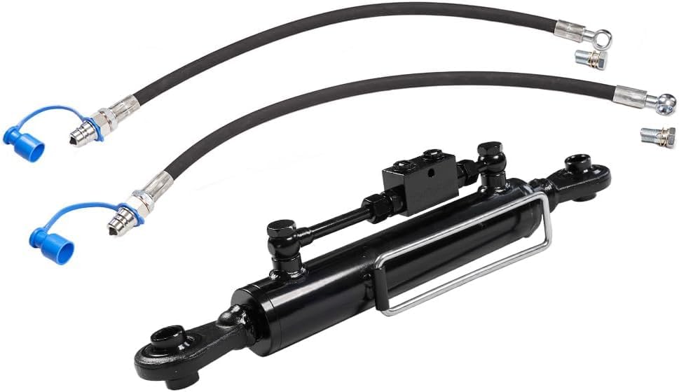 Hydraulic Top Link Cat. 1 with Locking Block Including 2 Hoses (Length Selectable) (Min: 17 3/8" - Max: 23 5/8" (Eye to Eye))