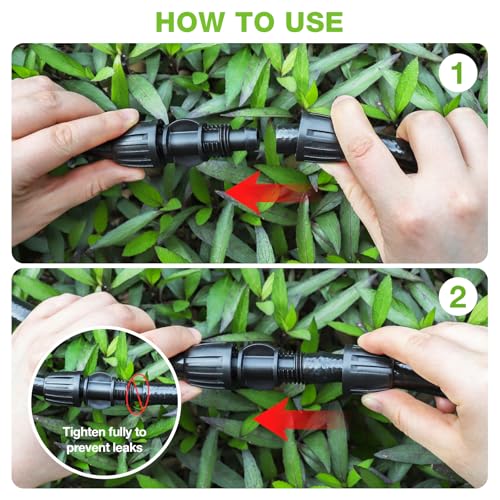 Bonviee 6-Pack 1/2-Inch Barbed Lock Irrigation Couplers - size: 1/2" Barbed Coupler-6 PCS