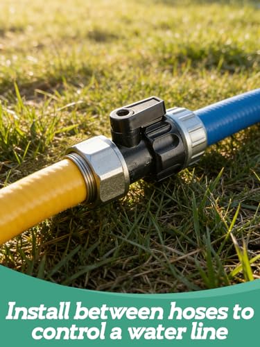 12 Pack 3/4'' Plastic Garden Hose Shut Off Valve, Garden Hose Quick Connect