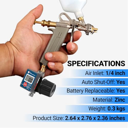 LE LEMATEC Digital Air Regulator & Gauge for Spray Paint Gun, HVLP, 160 PSI - style: Diaphragm Valve Version