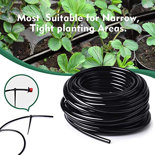 Bonviee 200FT 1/4” Drip Irrigation Tubing, 0.17” ID x 0.25” OD, Black - size: 200FT