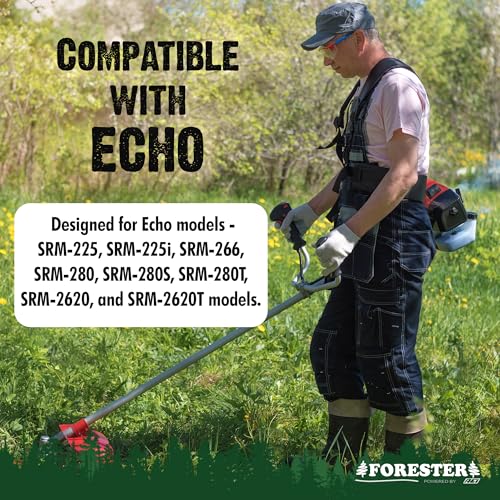 FORESTER Brush Cutter Trimmer Conversion Kit with Cut-9, Includes Safety Glasses, Earplugs, Gloves, Harness, Compatible with Echo Models SRM-225, SRM-225i, SRM-266, SRM-280, SRM-280S, and SRM-280T - size: 9" (20 Tooth), style: Echo Conversion Kit