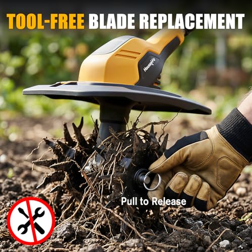 Cordless Tiller Cultivator Compatible with DEWALT 20V Battery (Tool Only)
