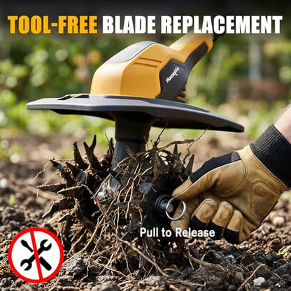 Cordless Tiller Cultivator Compatible with DEWALT 20V Battery (Tool Only)