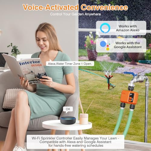 WiFi Sprinkler Timer 2 Zone, Smart Water Timer for Garden Hose Irrigation - style: 2 Outlet- 2pcs