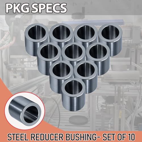 Stainless Steel Reducer Bushing, Screw Standoff Metal Spacer 3/4" to 1/2" Steel Reducer Standoff Bushing Adapters for 1/2" Screws Bolts and Rods, Round Metal Stainless Steel Spacer Set of 10 - size: 3/4" to 1/2"