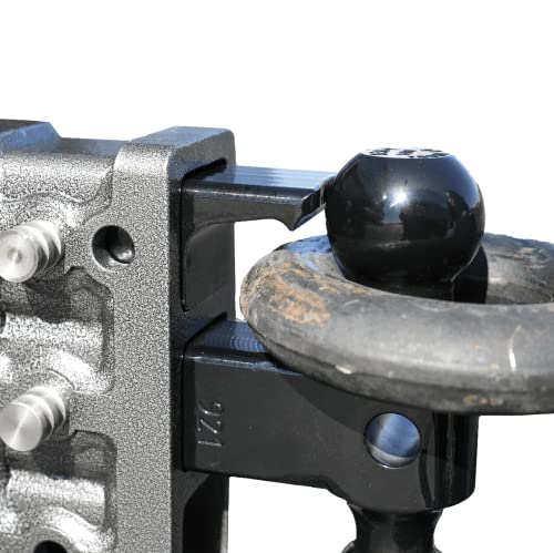 GEN-Y Hitch Tow Hitch with Dual-Ball & Pintle Lock for 2" Receiver - 17.5" Drop with 8 Adjustable Positions, 10,000 LBS Towing Capacity, 1,500 LB Tongue Weight, Silver - size: 17.5" Drop