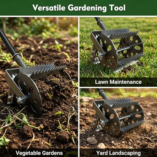YFQDCHM 2-in-1 Heavy Duty Rotary Cultivator & Weeder Hand Tiller, 1