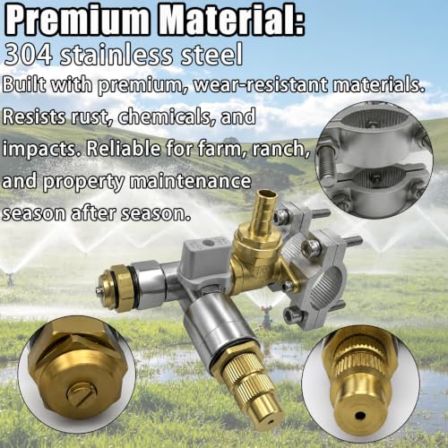 1-Pack Boomless & Fence Line Sprayer Nozzle for ATV – Brass Construction, 31FT Spray Swath, Adjustable Pattern, Universal Fit for Spot Sprayers.