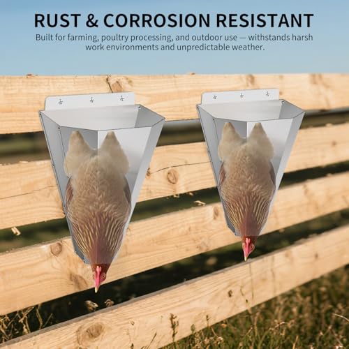 Large Chicken Cone for Butchering 2 Pack, Stainless Steel Kill Cones - size: 2pack-Large