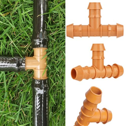 1/2 Inch Drip Irrigation Barbed Tee Fittings,20-Pack - size: 1/2" Barbed Tee-20P