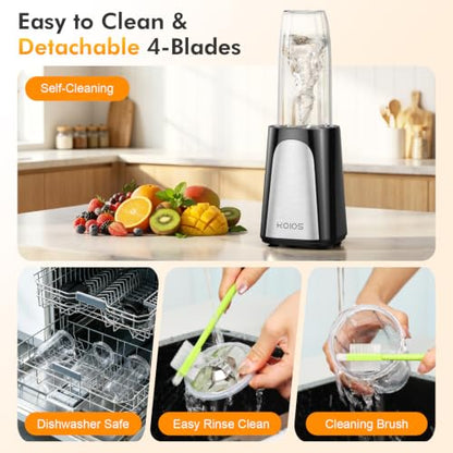 KOIOS 1000W Smoothie Blender, 15-in-1 Single Serve Set, Press-Twist Design - color: Black