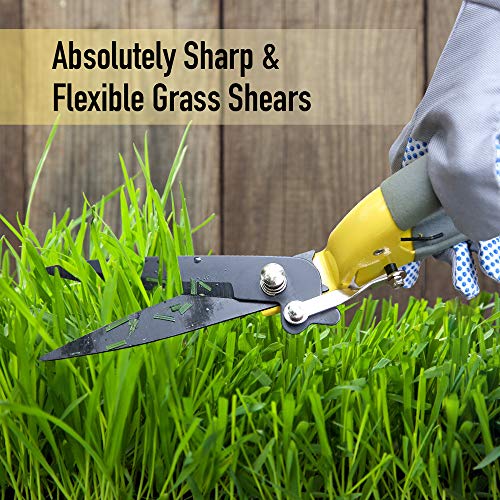 JARDINEER Sharp Grass Shears, Grass Clippers Handheld, Manual Grass Cutter Edging Shears for Lawn Garden