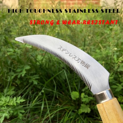 Grass Sickle Hoe Gardening Handheld Tool Weeding Tools for Garden (Brown) - color: Brown