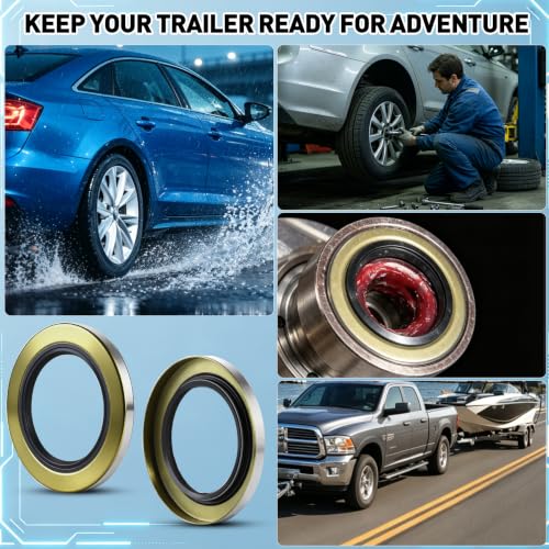 4pack 010-010 Double Lip Grease Seal 2.125" x 3.376" 21333TB for Dexter | Grease Seals & Cotter Pins Fits 5,200–6,000 lb Trailer Axles, #42 Spindle – Replaces Dexter DL-2125-03, 21333TB Spindle - color: 2.125”ID x 3.376”OD, size: 4 pack