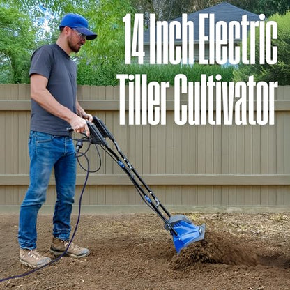 Westinghouse 14-Inch, 10 Amp Corded Electric Tiller Cultivator for Gardening, with 4 Steel Blades - style: 14 in. Tiller