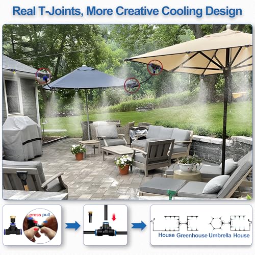 Misters for Outside Patio,Outdoor Water Misting Cooling System,33FT|10M. - size: 35FT