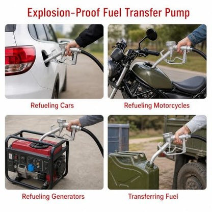 TOPWAY 12V Fuel Transfer Pump Kit, 10 GPM Self-Priming Diesel & Gasoline Pump, Explosion-Proof Portable Fuel Pump with Fuel Nozzle, Hose & Carry Case for Tractor, Truck, Cars