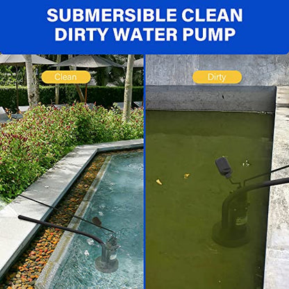 Acquaer 1/2HP Submersible Sump Pump 4060GPH Clean/Dirty Water Pump - size: 1/2HP 4060GPH