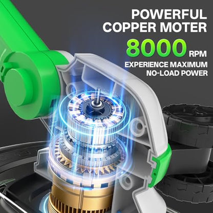 SOYUS 12" 20V 2-in-1 String Trimmer Edger, 2×2.0Ah Battery & Charger - color: Light green