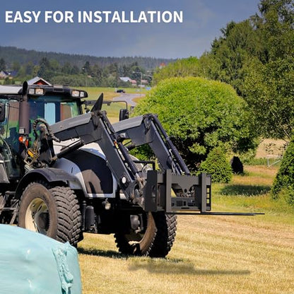 YITAMOTOR 45" Skid Steer Pallet Forks Frame Attachment, 3000 lbs Capacity - size: 45" Frame