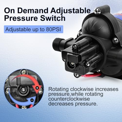 12V Sprayer Pump, 2.2GPM 70 PSI, Chemical and Corrosion Resistant