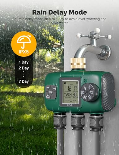 MOES 3 Zone Sprinkler Timer for Garden Hose,Brass Inlet Water Timer - size: 3 Outlet