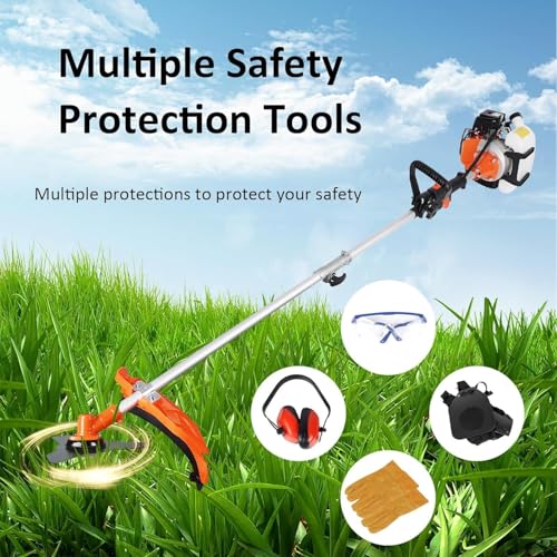 52cc Gas String Trimmer & Pole Saw Combo, 6-in-1 Multi-Functional Weed Eater, Brush Cutter, Lawn Edger, Hedge Trimmer & Chainsaw Pruner, EPA & CE Certified