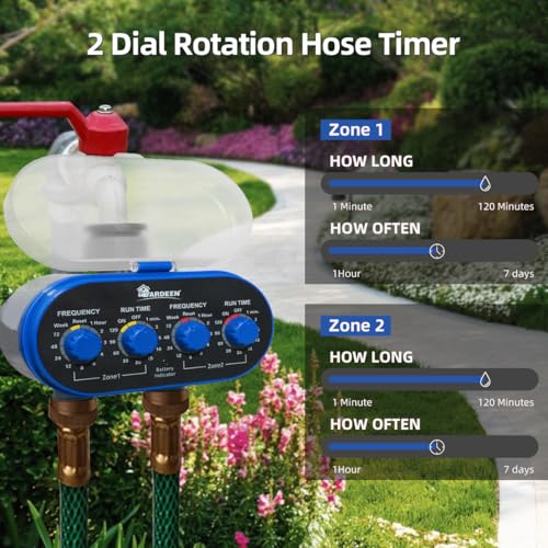 Watering Hose Sprinkler Timer Garden Irrigation System Controller Electronic Water Timer with Two Outlets Color Blue - style: 2 Outlet Timer