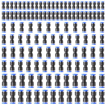 TAILONZ PNEUMATIC Straight Push Connectors Plastic Quick Release Connectors Air Line Fittings for 4 6 8 10 12 Tube (125 pcs) - size: 5/32''OD/1/4''OD/5/16''OD/3/8''OD/1/2''OD, style: 125PCS
