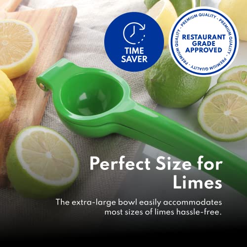 New Star Foodservice Lime Squeezer, Commercial Restaurant Grade Enameled Aluminum Citrus Press, Manual Hand Juicer for Limes, Lemons, and Small Citrus, Green - color: Green
