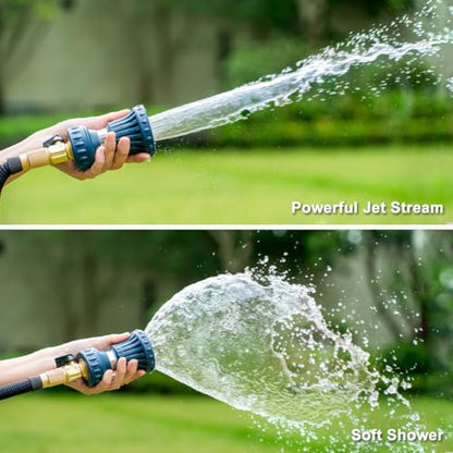 FANHAO Fireman Style Water Hose Nozzle, High Pressure Adjustable Sprayer - color: Dark Blue
