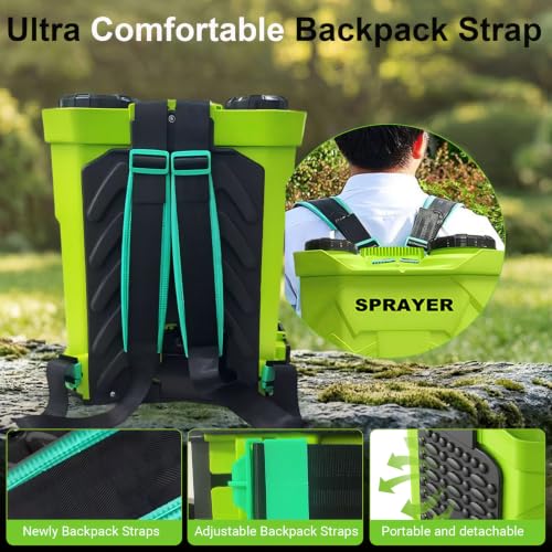 WFH Battery Powered Backpack Sprayer, 5.3 Gal, 100 PSI, 21V 2.6Ah Battery