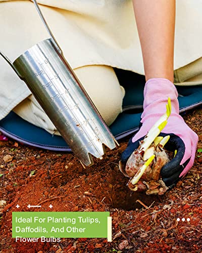 6 Inch Grass Plug Planter, Pro Plugger with Depth Marker & Sharp Teeth - size: 6-inch Bulb Planter