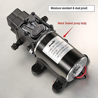 12V Diaphragm Water Pump, 1.5 GPM (5.6 L/Min) 100 PSI